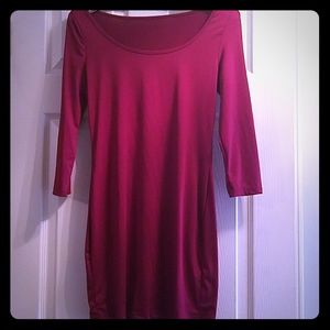 Burgundy Silk Dress